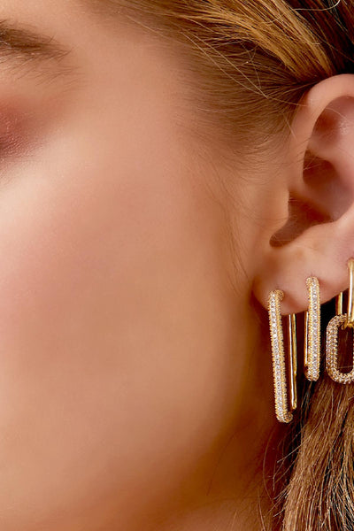 Earrings "Rechteck Zircon"