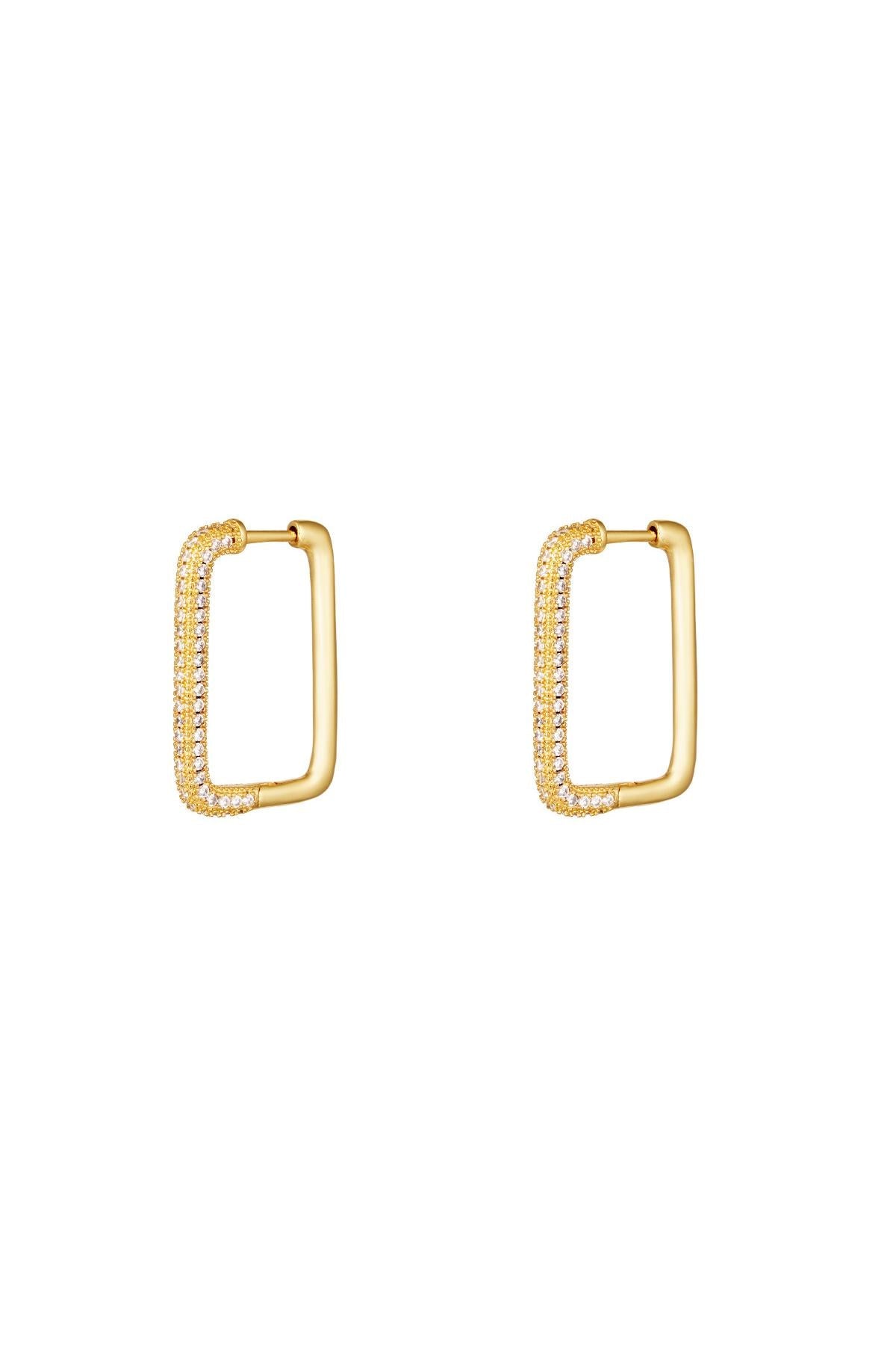 Earrings "Rechteck Zircon"